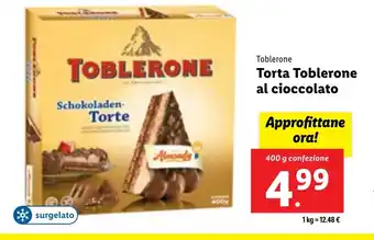 Lidl TOBLERONE Torta Toblerone al cioccolato 400 g confezione offerta