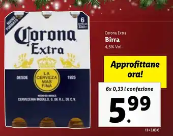 Lidl Corona Extra Birra 6x 0,33 l confezione offerta