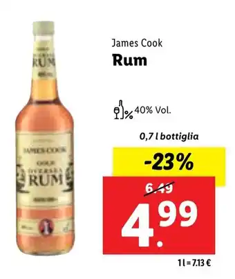 Lidl James Cook Rum offerta