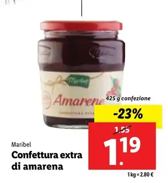 Lidl Maribel Amarene 425 g confezione offerta