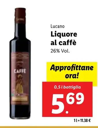 Lidl Liquore al caffè 0,5 l bottiglia offerta