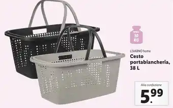 Lidl LIVARNO home Cesto portabiancheria, 38 l offerta