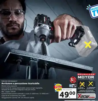 Lidl PARKSIDE PERFORMANCE Avvitatore a percussione ricaricabile offerta