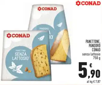 Conad PANETTONE PANDORO CONAD senza lattosio 750 g offerta