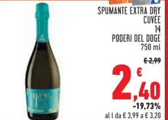 Conad SPUMANTE EXTRA DRY CUVÉE PODERI DEL DOGE 750 ml offerta