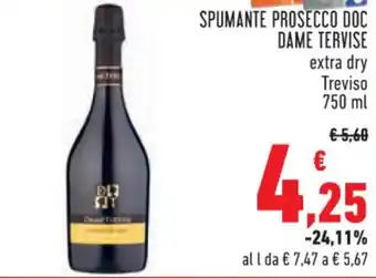 Conad SPUMANTE PROSECCO DOC DAME TERVISE 750 ml offerta