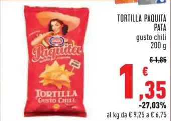 Conad TORTILLA PAQUITA PATA gusto chili 200 g offerta