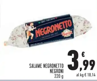 Conad SALAME NEGRONETTO NEGRONI 220 g offerta