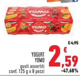 Conad YOGURT YOMO gusti assortiti conf. 125 g x 8 pezzi offerta