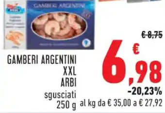Conad GAMBERI ARGENTINI XXL ARBI 250 g offerta
