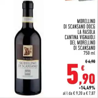 Conad MORELLINO DI SCANSANO DOCG LA RASOLA CANTINA VIGNAIOLI DEL MORELLINO DI SCANSANO 750 ml offerta