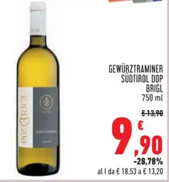 Conad GEWÜRZTRAMINER SUDTIROL DOP BRIGL 750 ml offerta