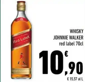 Conad WHISKY JOHNNIE WALKER red label 70cl offerta
