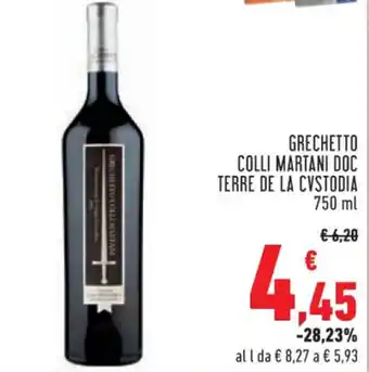 Conad GRECHETTO COLLI MARTANI DOC TERRE DE LA CVSTODIA 750 ml offerta