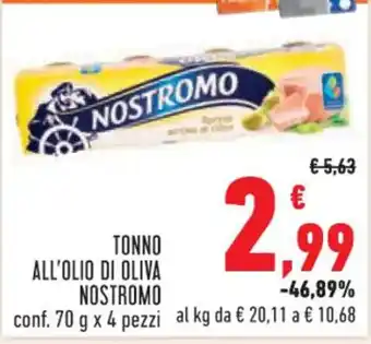 Conad TONNO ALL'OLIO DI OLIVA NOSTROMO conf. 70 g x 4 pezzi offerta