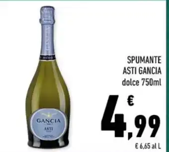 Conad SPUMANTE ASTI GANCIA dolce 750ml offerta