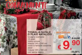 Conad TOVAGLIA NATALE O PLAID NATALIZIO offerta