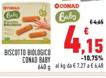Conad BISCOTTO BIOLOGICO CONAD BABY 640 g offerta