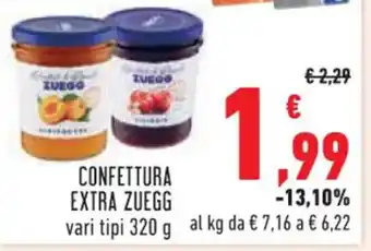 Conad CONFETTURA EXTRA ZUEGG vari tipi 320 g offerta
