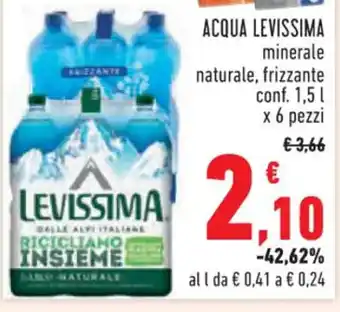 Conad ACQUA LEVISSIMA minerale conf. 1,5 l x 6 pezzi offerta
