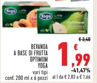 Conad BEVANDA A BASE DI FRUTTA OPTIMUM YOGA vari tipi conf. 200 ml x 6 pezzi offerta