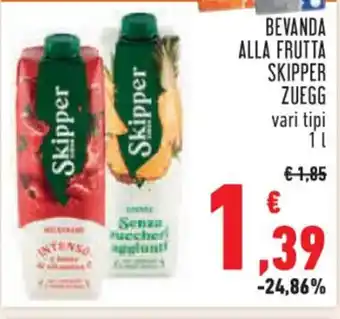 Conad BEVANDA ALLA FRUTTA SKIPPER ZUEGG vari tipi 1 l offerta