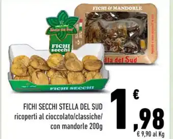 Conad FICHI SECCHI STELLA DEL SUD ricoperti al cioccolato/classiche/ con mandorle 200g offerta