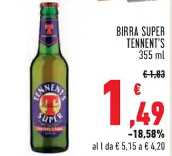 Conad BIRRA SUPER TENNENT'S 355 ml offerta