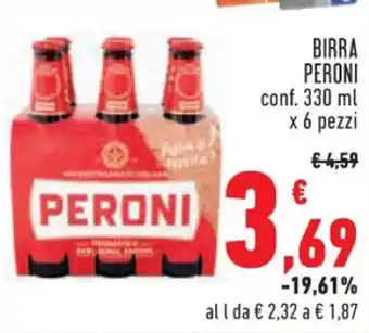 Conad BIRRA PERONI conf. 330 ml x 6 pezzi offerta