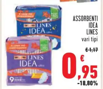 Conad ASSORBENTI IDEA LINES vari tipi offerta