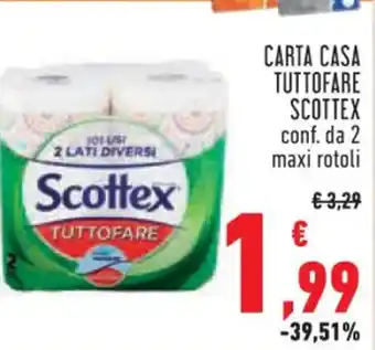 Conad CARTA CASA TUTTOFARE SCOTTEX conf. da 2 maxi rotoli offerta
