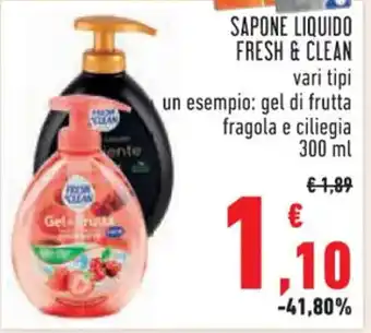 Conad SAPONE LIQUIDO FRESH & CLEAN vari tipi 300 ml offerta