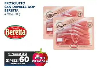 Esselunga PROSCIUTTO SAN DANIELE DOP BERETTA a fette, 80 g offerta