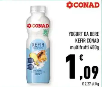 Conad YOGURT DA BERE KEFIR CONAD multifrutti 480g offerta