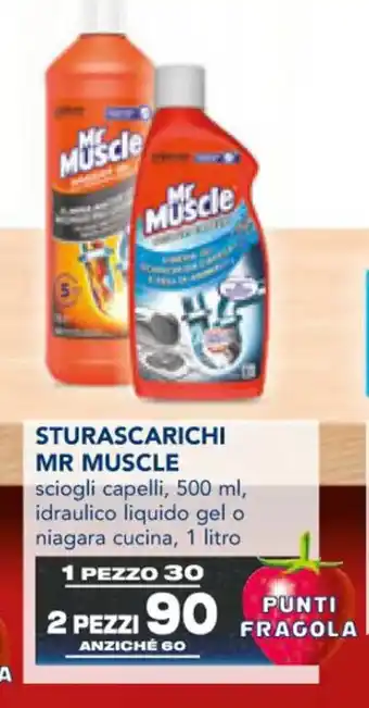 Esselunga STURASCARICHI MR MUSCLE sciogli capelli, 500 ml, idraulico liquido gel offerta