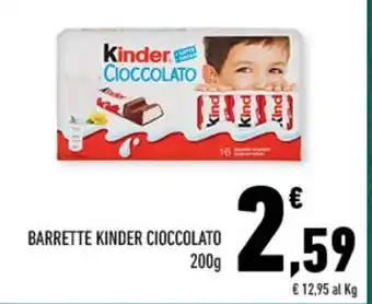 Conad BARRETTE KINDER CIOCCOLATO 200 g offerta