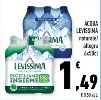 Conad ACQUA LEVISSIMA naturale/ allegra 6x50cl offerta