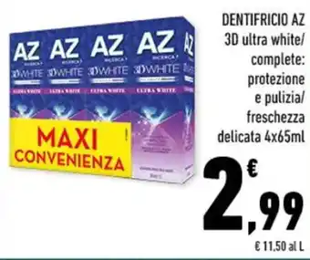 Conad DENTIFRICIO AZ 3D ultra white offerta