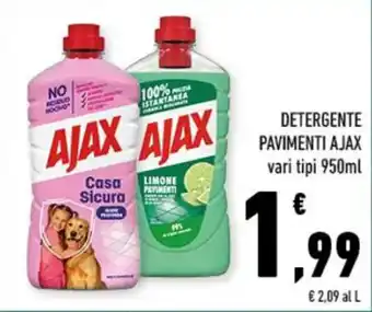 Conad DETERGENTE PAVIMENTI AJAX vari tipi 950ml offerta