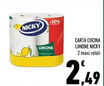 Conad CARTA CUCINA LIMONE NICKY 2 maxi rotoli offerta