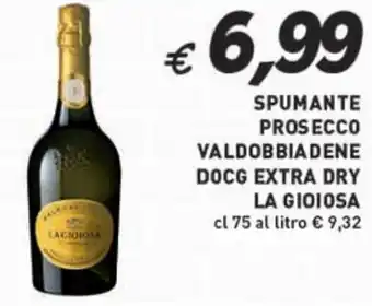 Coal SPUMANTE PROSECCO VALDOBBIADENE DOCG EXTRA DRY LA GIOIOSA cl 75 offerta
