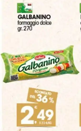 Quick Sisa GALBANINO formaggio dolce gr.270 offerta