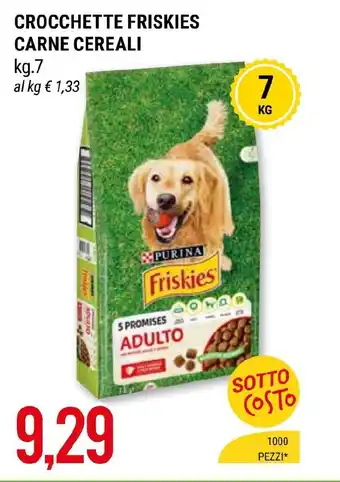 Hardis CROCCHETTE FRISKIES CARNE CEREALI kg.7 offerta
