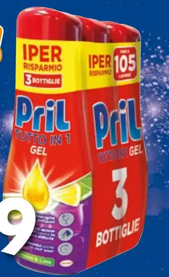 PRIL All in 1 gel limone pz 3 x 35 lavaggi litri 1,89