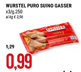 Hardis WURSTEL PURO SUINO GASSER x3/g.250 offerta