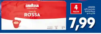 MEGA LAVAZZA caffè macinato Qualità Rossa pz 4 x g 250 offerta
