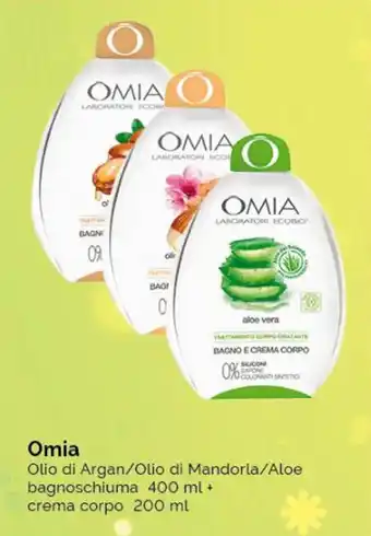 Acqua & Sapone Omia Olio di Argan/Olio di Mandorla/Aloe bagnoschiuma 400 ml + crema corpo 200 ml offerta