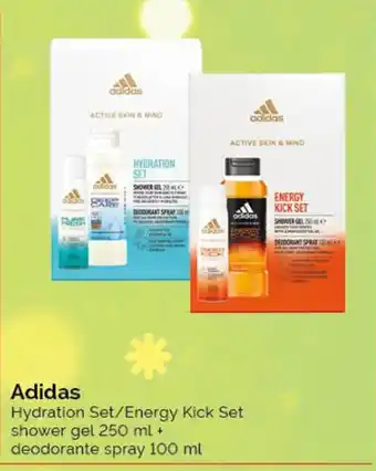 Acqua & Sapone Adidas Hydration Set/Energy Kick Set shower gel 250 ml + deodorante spray 100 ml offerta