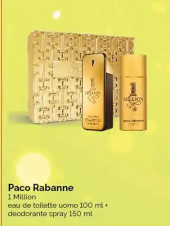 Acqua & Sapone Paco Rabanne 1 Million eau de toilette uomo 100 ml + deodorante spray 150 ml offerta