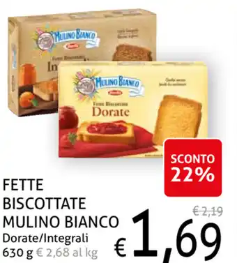 Ecu Discount Mulino Bianco Fette Biscottate Dorate/Integrali 630 g offerta